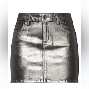 Gap Girls Kids Metallic Denim Mini Soft Cotton Skirt(Size 10slim)